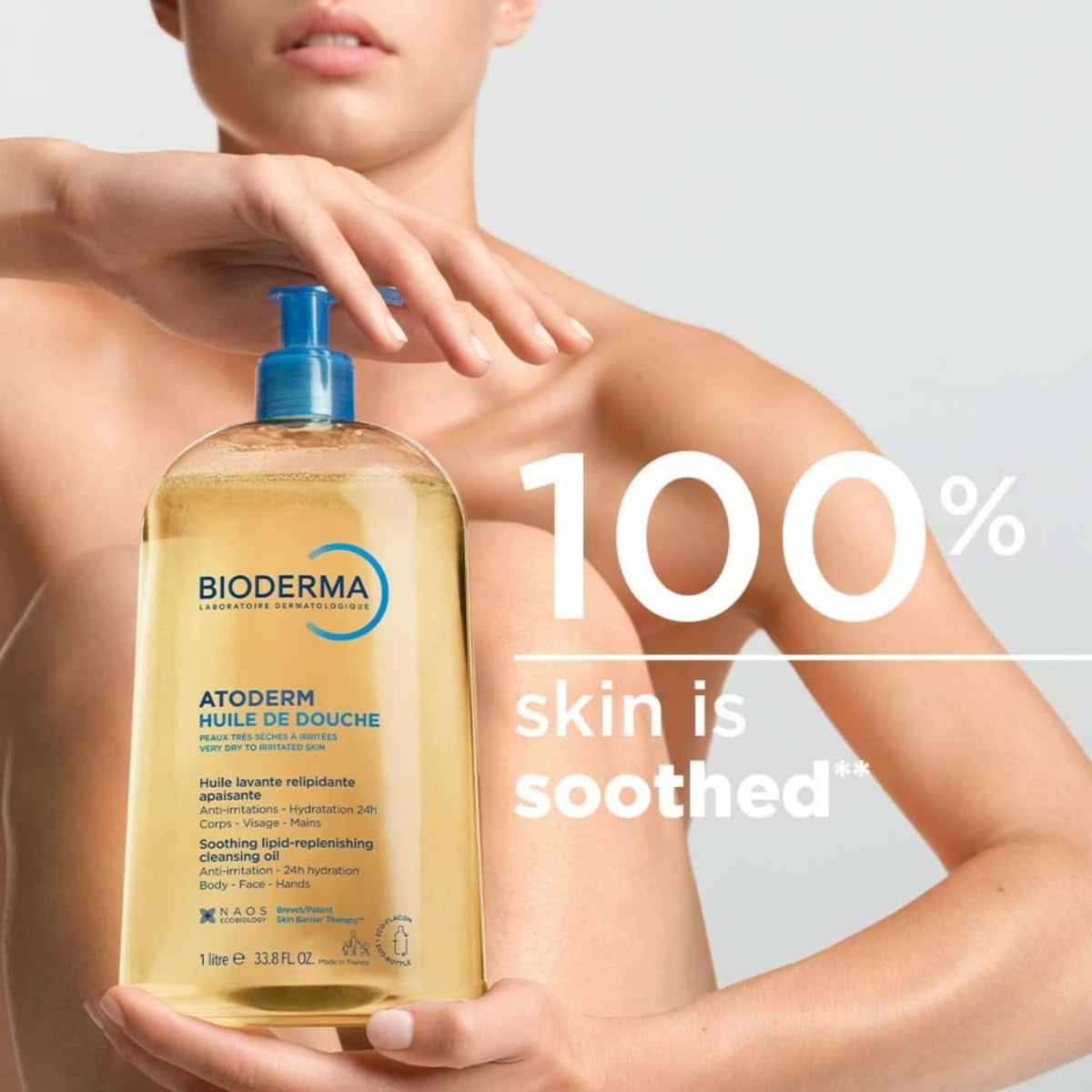 Bioderma Atoderm Shower Oil, Cleansing Oil For Face & Body, Nourishing Cleansing Oil For Dry to Atopic Sensitive Skin - FENGGESTORE20