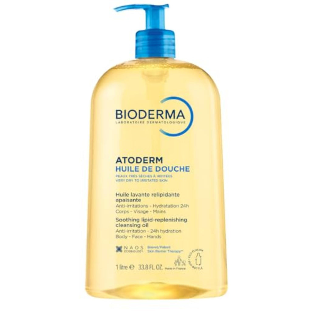 Bioderma Atoderm Shower Oil, Cleansing Oil For Face & Body, Nourishing Cleansing Oil For Dry to Atopic Sensitive Skin - FENGGESTORE20