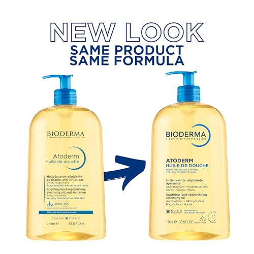 Bioderma Atoderm Shower Oil, Cleansing Oil For Face & Body, Nourishing Cleansing Oil For Dry to Atopic Sensitive Skin - FENGGESTORE20