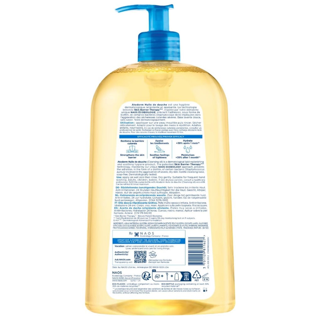 Bioderma Atoderm Shower Oil, Cleansing Oil For Face & Body, Nourishing Cleansing Oil For Dry to Atopic Sensitive Skin - FENGGESTORE20