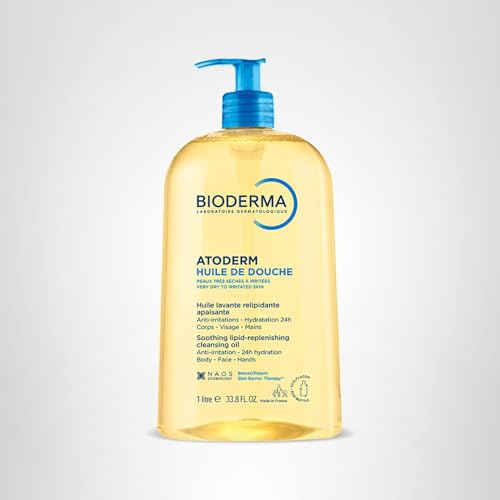 Bioderma Atoderm Shower Oil, Cleansing Oil For Face & Body, Nourishing Cleansing Oil For Dry to Atopic Sensitive Skin - FENGGESTORE20
