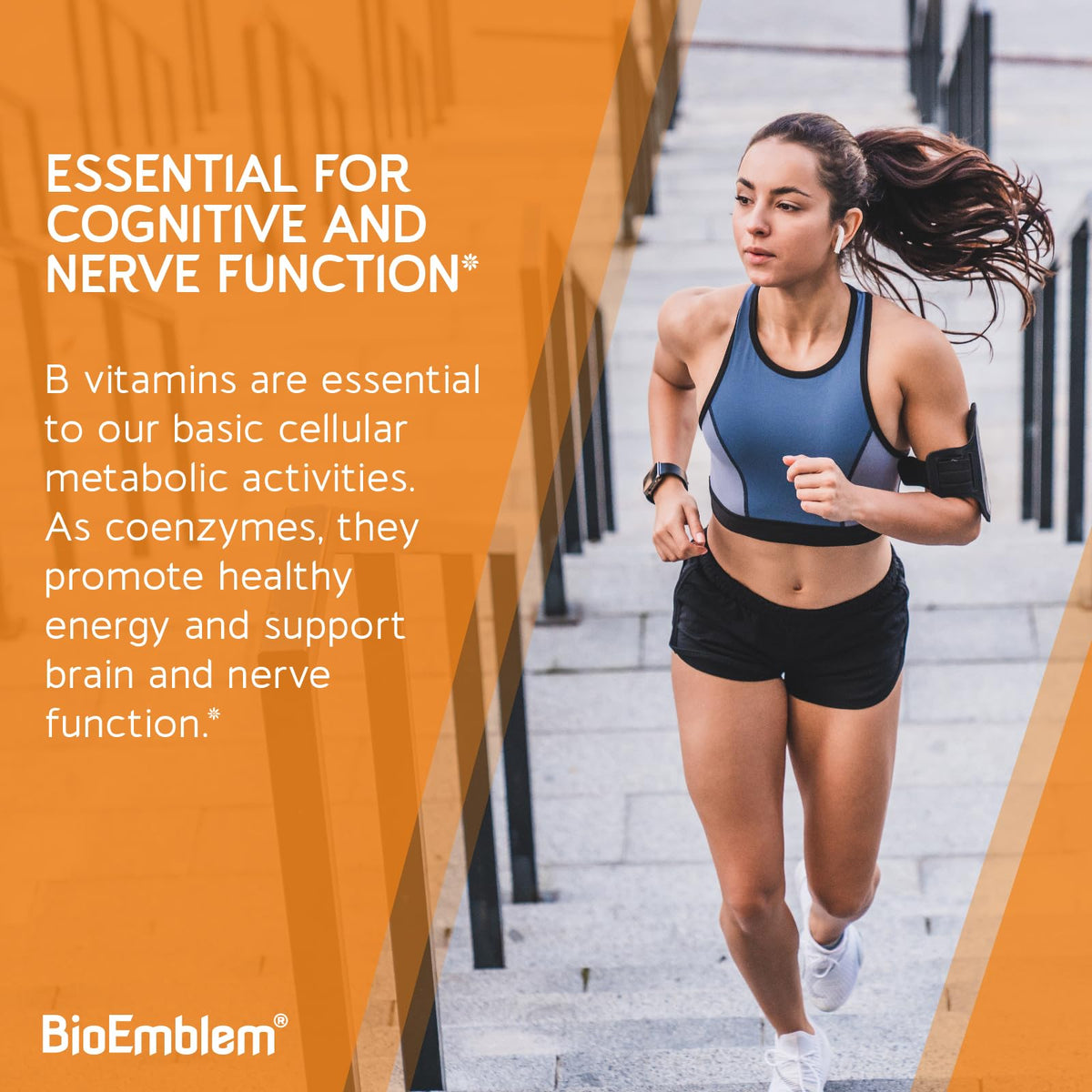 BioEmblem Vitamin B-Complex - All 8 Active Forms with Methyl Folate, Methyl B12, B6, Biotin Plus Choline Inositol, Supports Energy, Metabolism, Brain, Heart Health - FENGGESTORE20