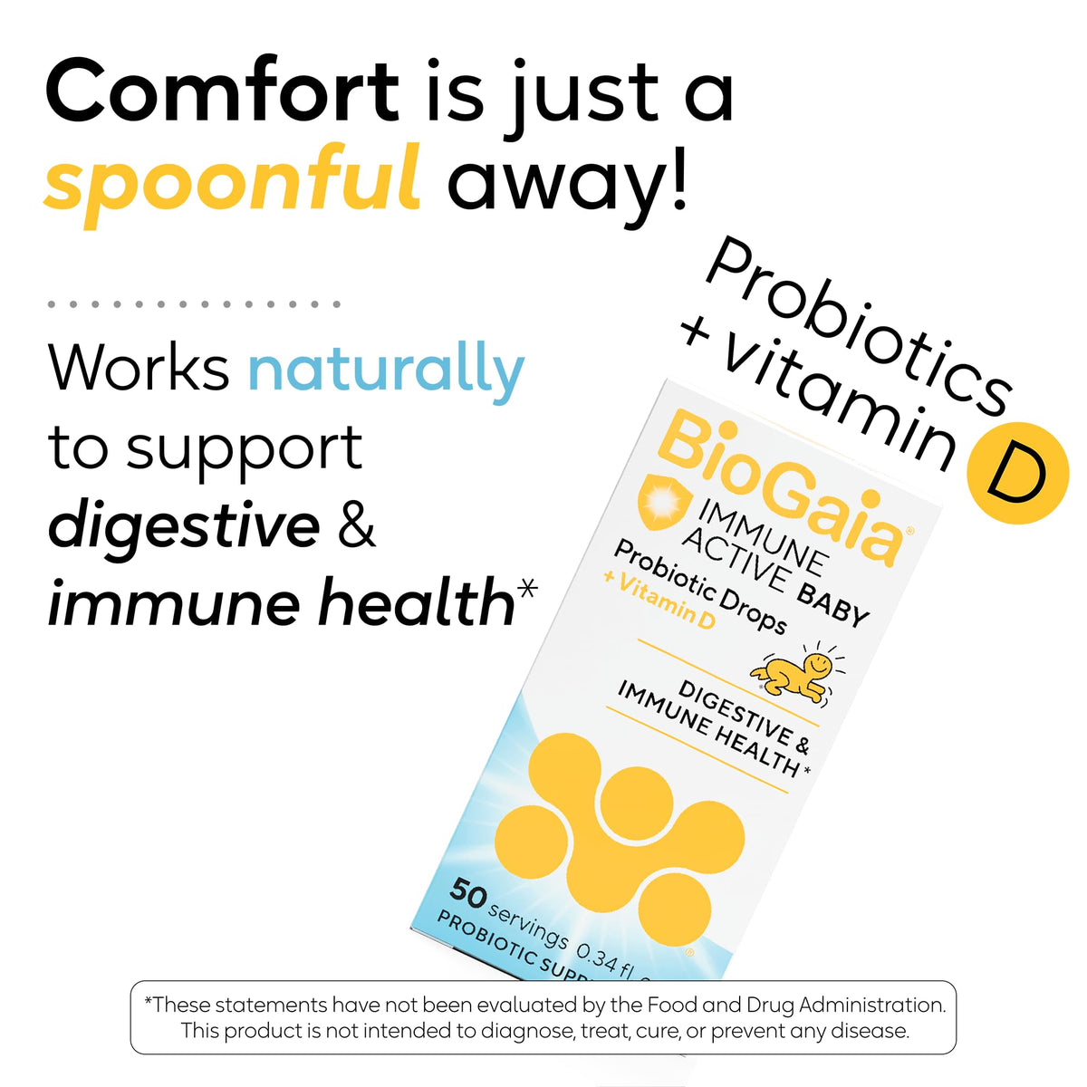 BioGaia Immune Active Baby Probiotic Drops + Vitamin D | for Babies & Toddlers 0-36 Months | Supports Digestive & Immune Health - FENGGESTORE20