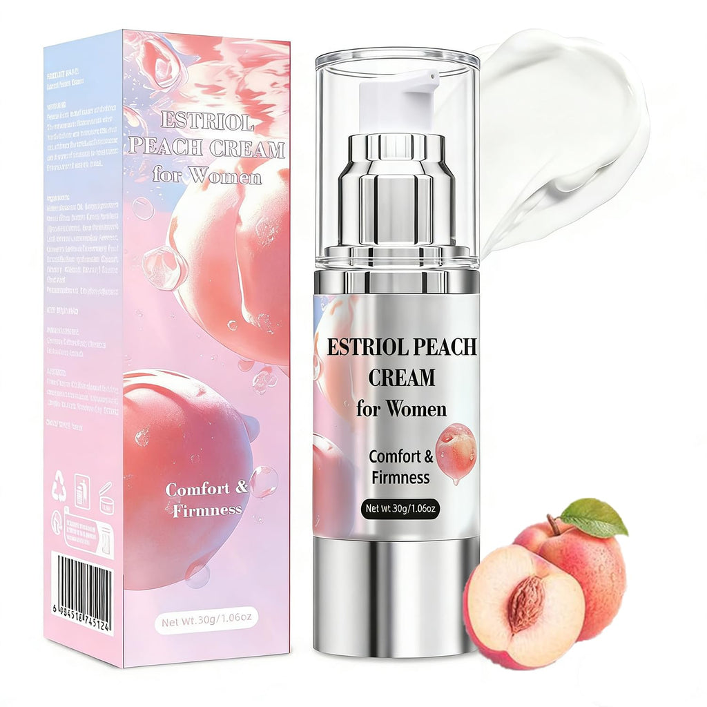 Bioidentical Estriol Cream for Women, Intimate Moisturizing Cream for Vaginal Dryness & Discomfort, Menopause Support (Peach Flavor) - FENGGESTORE20