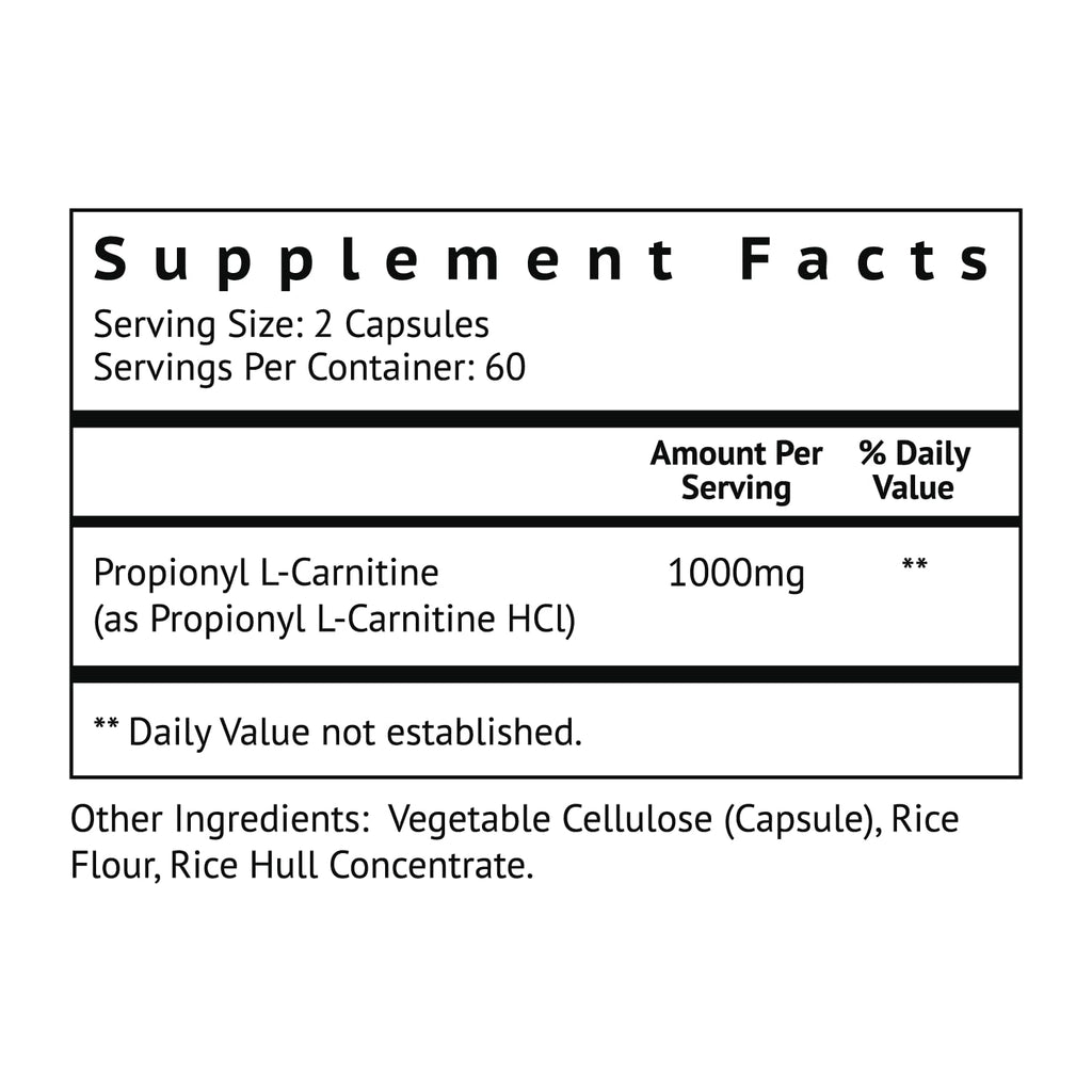 Biolor High Absorption Propionyl-L-Carnitine (PLCAR) No Artificial Fillers - Effective Propionyl L Carnitine HCL Supplement to Support Blood Circulation - 120 Capsules - FENGGESTORE20