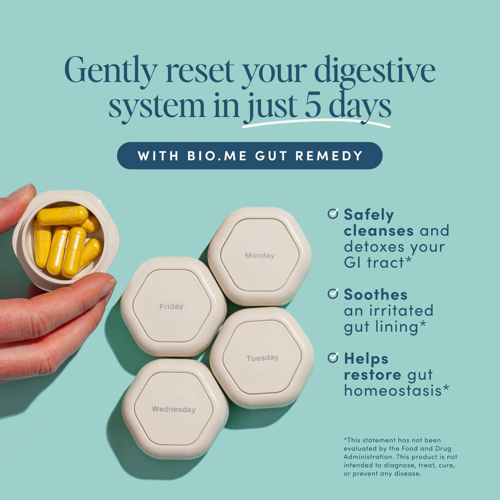 Biome Gut Remedy Capsules (5 Day Cleanse, 1 Round, 30 Capsules) Gut Reset with Magnesium Citrate, Berberine, Immunolin, L-Glutamine - Reset Digestive System - FENGGESTORE20