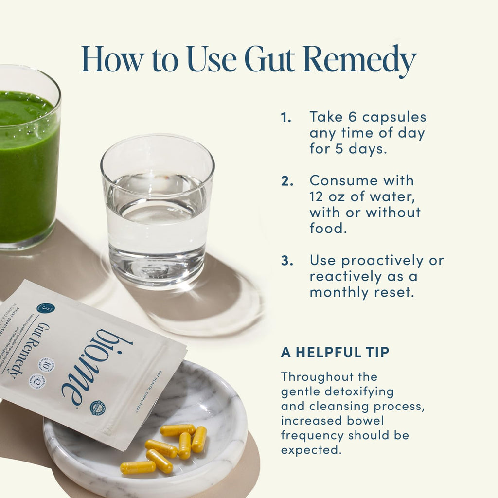 Biome Gut Remedy Capsules (5 Day Cleanse, 1 Round, 30 Capsules) Gut Reset with Magnesium Citrate, Berberine, Immunolin, L-Glutamine - Reset Digestive System - FENGGESTORE20