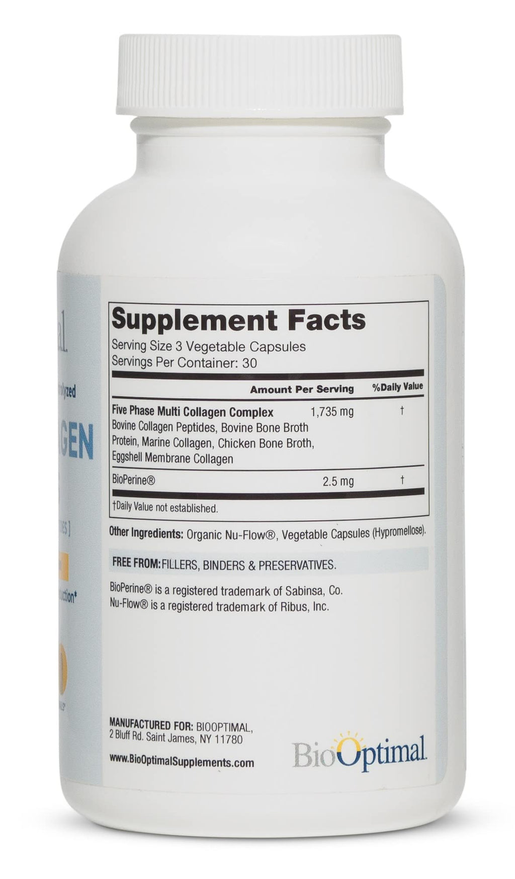 BioOptimal Multi-Collagen Supplement Capsules, Types I, II, III, V, & X Collagen, 90 Capsules - FENGGESTORE20