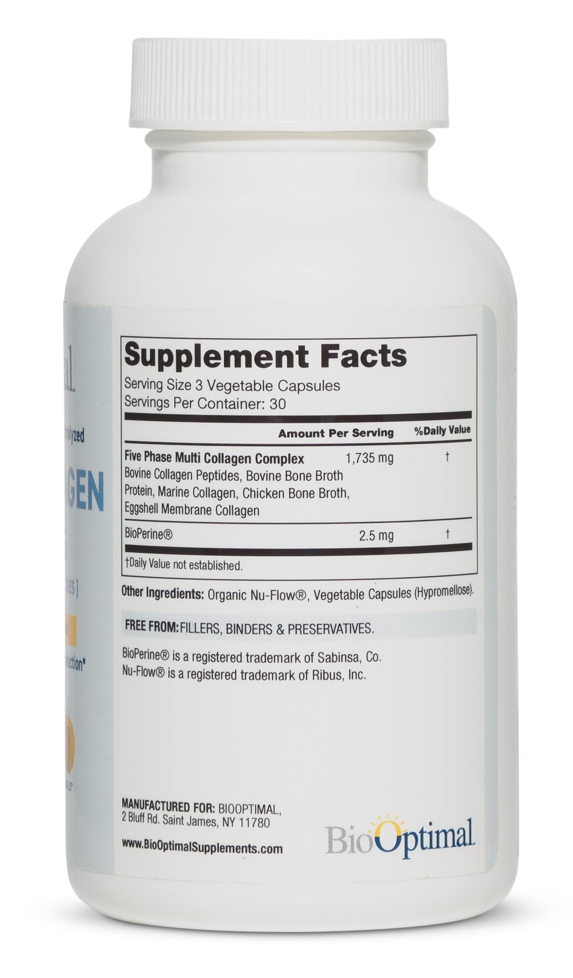 BioOptimal Multi-Collagen Supplement Capsules, Types I, II, III, V, & X Collagen, 90 Capsules - FENGGESTORE20