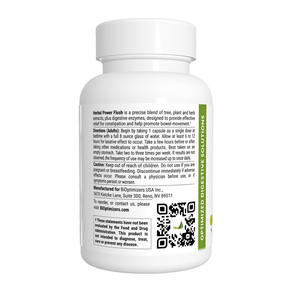 BIOptimizers Herbal Power Flush - Extra Strength Digestive Cleanse - Eliminate Toxins Improve Bowel Digestion - FENGGESTORE20