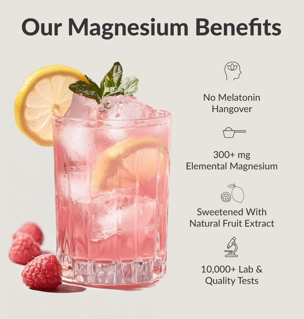 BIOptimizers Magnesium Breakthrough Drink - 8 Forms of Magnesium, Electrolytes, Sleep Health, Stress, Muscle Recovery, Heart Support | Glycinate, Citrate, Malate- Raspberry Lemon - FENGGESTORE20