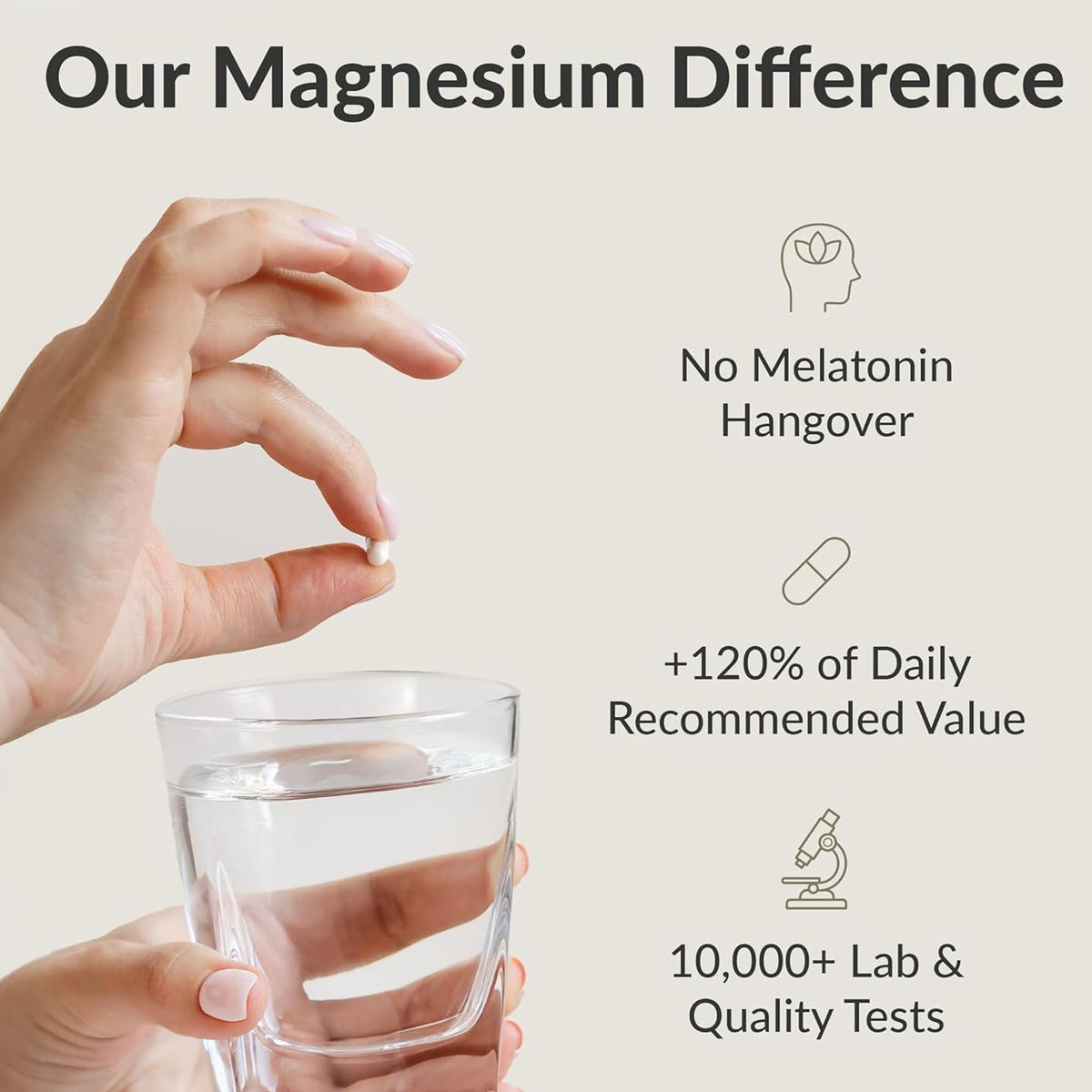 BIOptimizers Magnesium Breakthrough Supplement with 500mg - 7 Forms of Magnesium: Glycinate, Malate, Citrate, and More - Natural Support for Sleep and Cognitive Function -60 Capsules- Calming Vitamins - FENGGESTORE20