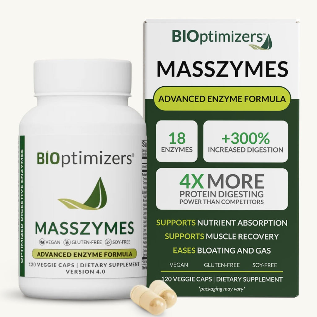 BIOptimizers MassZymes - Complete Digestive Enzymes Supplement for Gut Health - Bloating Relief for Men and Women - FENGGESTORE20