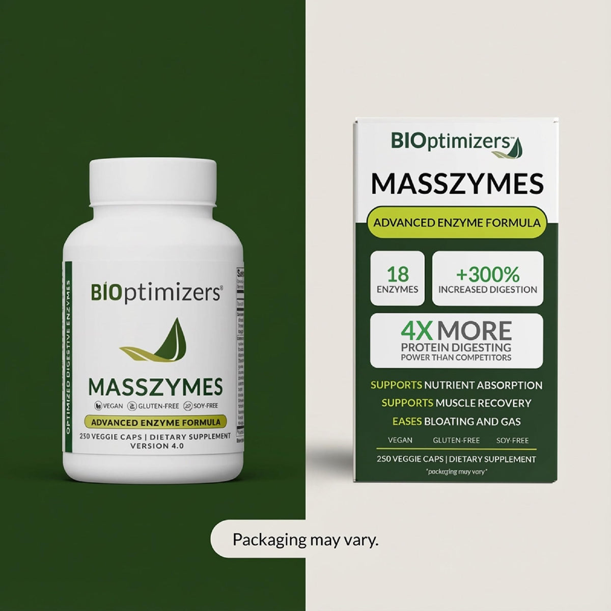 BiOptimizers MassZymes - Complete Digestive Enzymes Supplement for Gut Health - Bloating Relief for Men and Women - Lipase Amylase Bromelain - FENGGESTORE20
