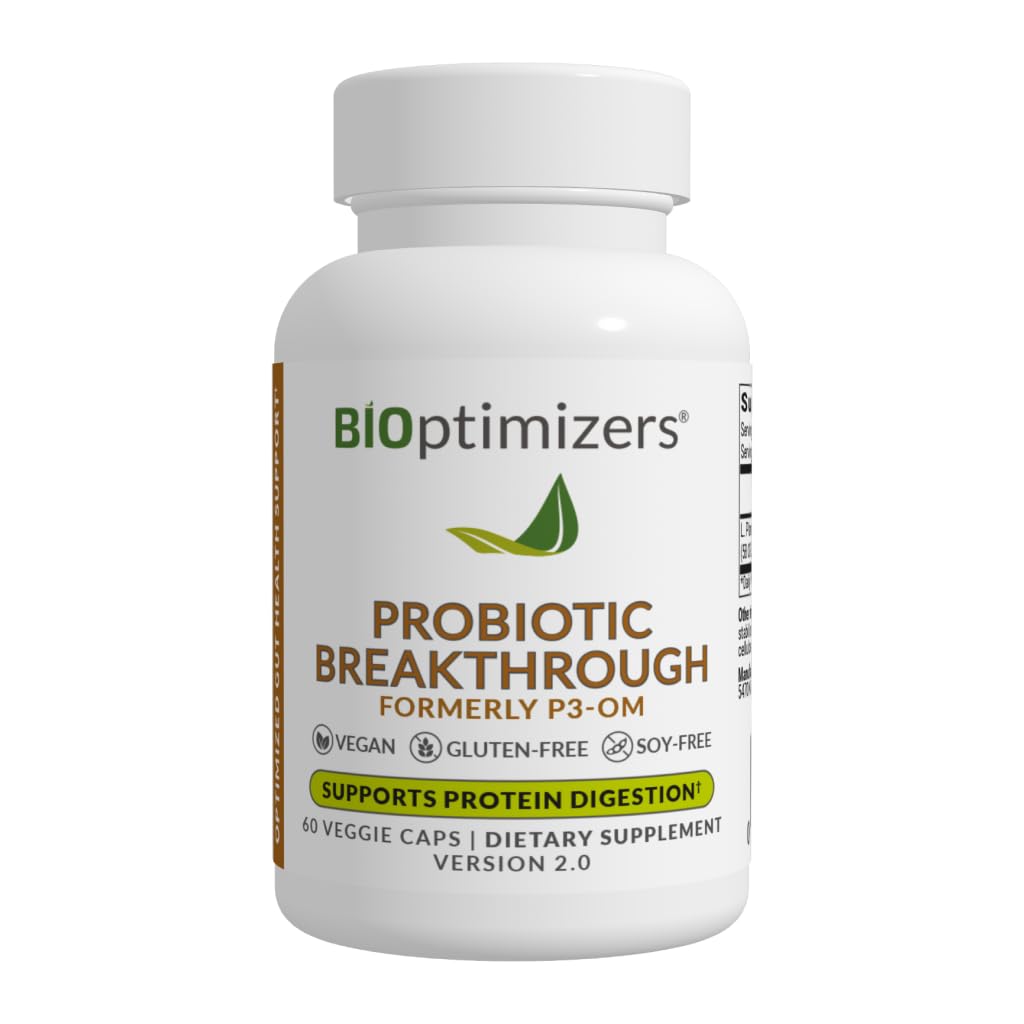 BIOptimizers Probiotic Breakthrough – Lactobacillus Plantarum OM Probiotics & Prebiotics Health Supplement for Gut, Digestive & Immune Support Probiotics - FENGGESTORE20