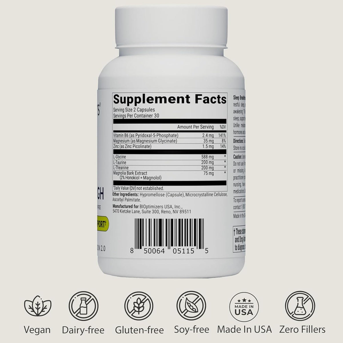 BIOptimizers Sleep Breakthrough Capsules - Natural Support Supplement | Calming Relief Aid for Adults - FENGGESTORE20