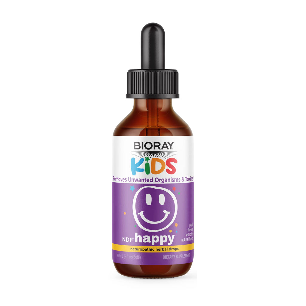 BIORAY Kids NDF Happy, Peach - 2 fl oz - Removes Unwanted Organisms That Can Trigger Irritability - 1-2 Month Supply - FENGGESTORE20