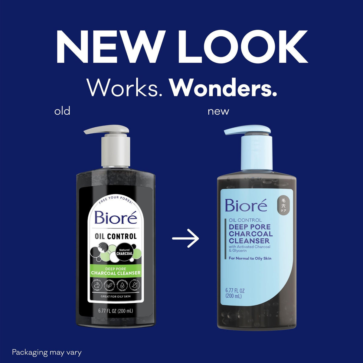 Biore Deep Pore Charcoal Face Wash, Daily Facial Cleanser for Dirt & Makeup Removal, for Oily Skin, 6.77 Oz - FENGGESTORE20
