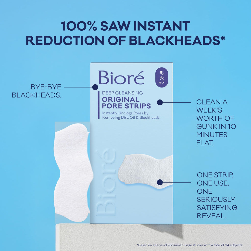 Bioré Original Blackhead Remover Strips, Deep Cleansing Nose Strips With Instant Pore Unclogging - FENGGESTORE20