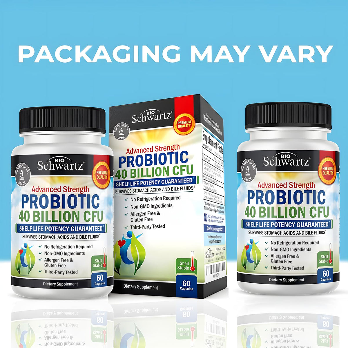 BioSchwartz Daily Probiotic Nutritional Supplement - 40 Billion CFU for Gut Health - Probiotics for Men and Women - Digestive Health with Astragalus - FENGGESTORE20