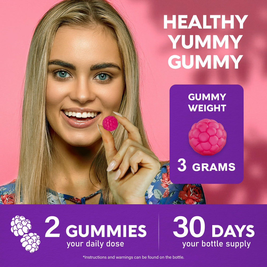 Biotin Gummies with Collagen - Hair Growth Support Skin, & Nail Strength - for Women & Men - Biotin 10000mcg | Keratin | Hyaluronic Acid | B-Complex | Saw Palmetto - FENGGESTORE20