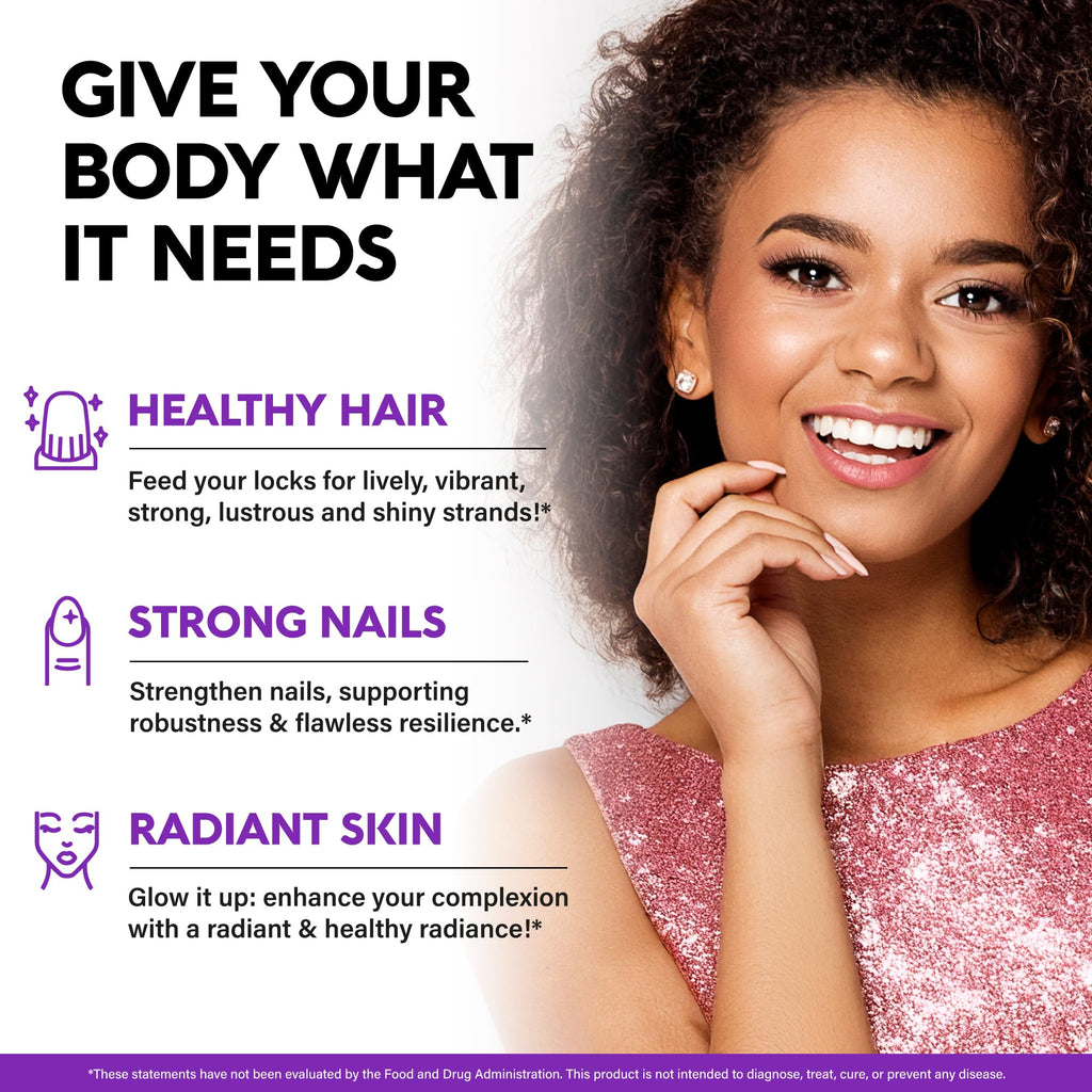 Biotin Gummies with Collagen - Hair Growth Support Skin, & Nail Strength - for Women & Men - Biotin 10000mcg | Keratin | Hyaluronic Acid | B-Complex | Saw Palmetto - FENGGESTORE20