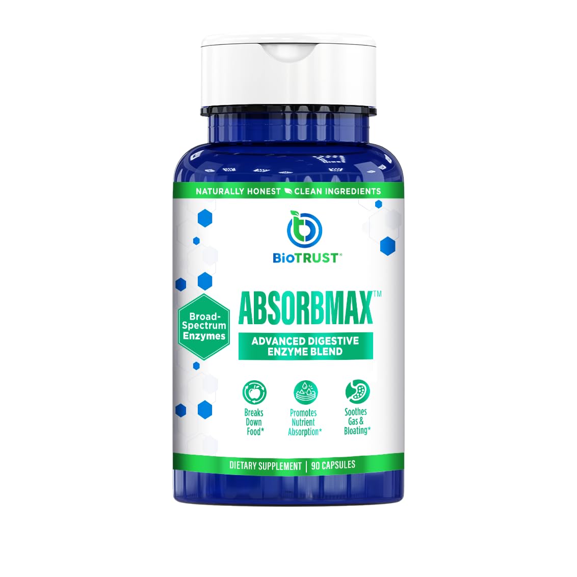 BioTrust AbsorbMax Broad Spectrum Digestive Enzyme Blend, Gluten Free, Non GMO, Digestive Support for Nutrient Digestion, Absorption and Periodic - FENGGESTORE20