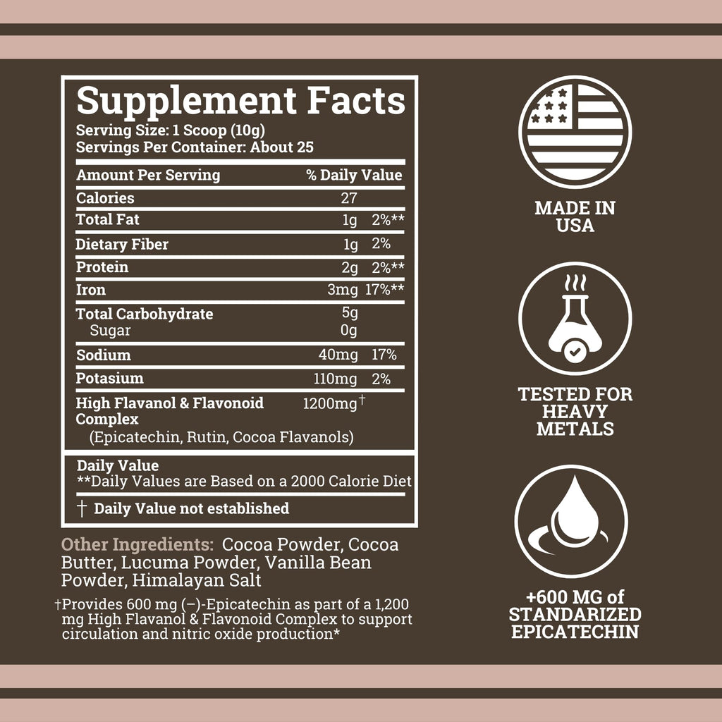 Black Forest High Flavanol Cocoa Powder (1200mg Flavanols & Flavonoids Supplements)10X More Flavanols (Epicatechin) Than Cocoa & 600mg of Epicatechin Supplement - FENGGESTORE20
