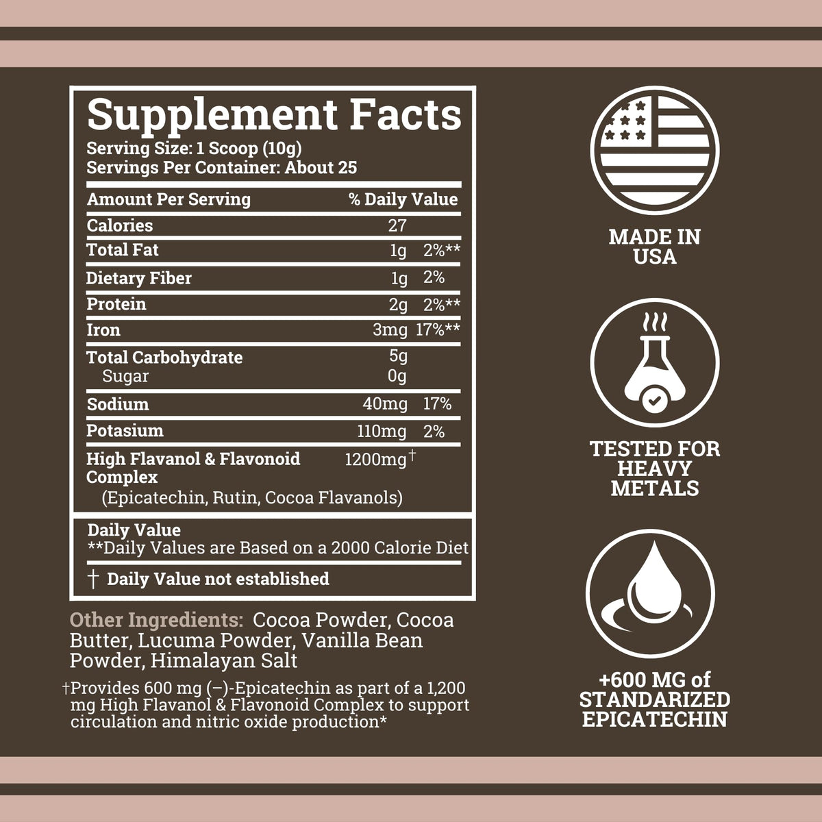 Black Forest High Flavanol Cocoa Powder (1200mg Flavanols & Flavonoids Supplements)10X More Flavanols (Epicatechin) Than Cocoa & 600mg of Epicatechin Supplement - FENGGESTORE20
