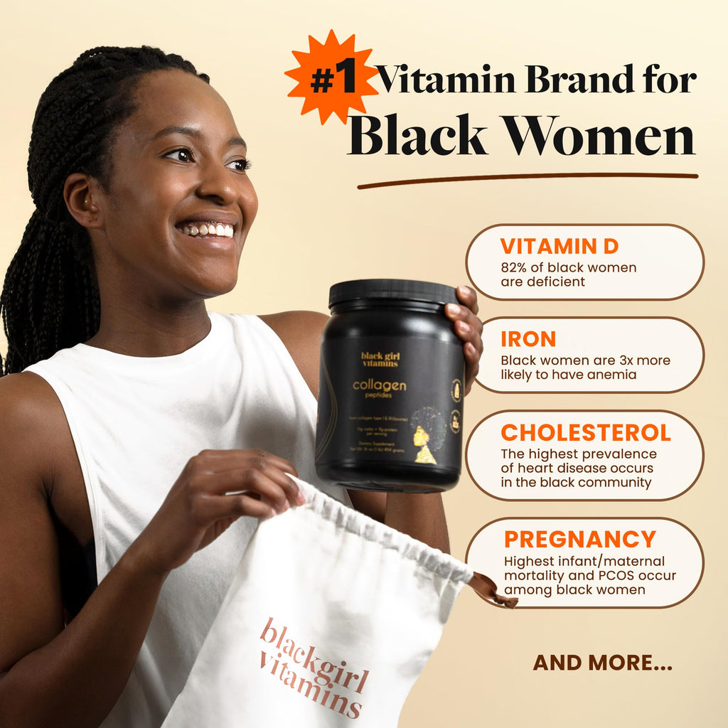 Black Girl Vitamins | Collagen Peptides Powder - Collagen for Skin, Hair & Nails - Unflavored Hydrolyzed Collagen Powder, Dairy-Free - FENGGESTORE20