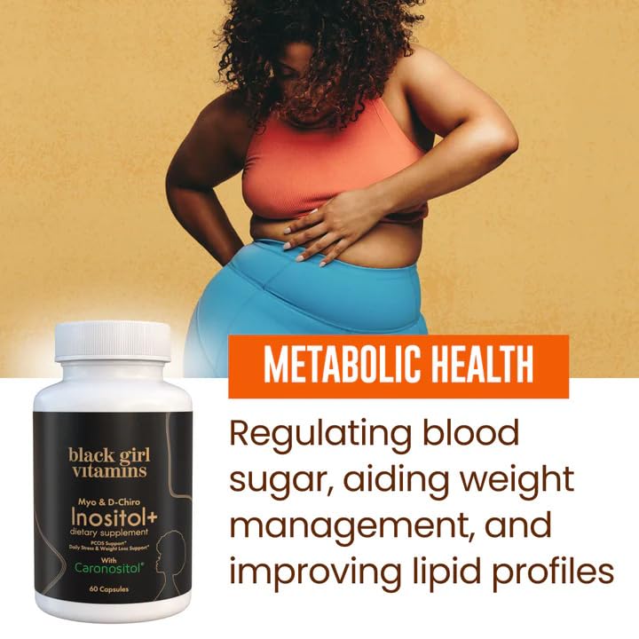 Black Girl Vitamins Inositol Supplement, 2000mg Myo + 50mg D-Chiro, Vegan Capsules to Support Hormone Balance - FENGGESTORE20