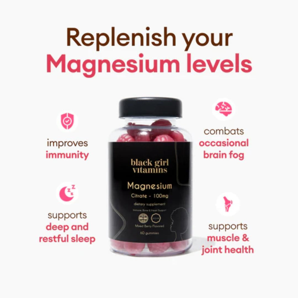 Black Girl Vitamins - Magnesium Gummies, for Sleep, Immunity, and Bone Support. Magnesium Citrate Supplement - FENGGESTORE20