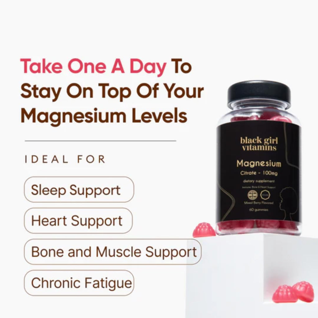 Black Girl Vitamins - Magnesium Gummies, for Sleep, Immunity, and Bone Support. Magnesium Citrate Supplement - FENGGESTORE20