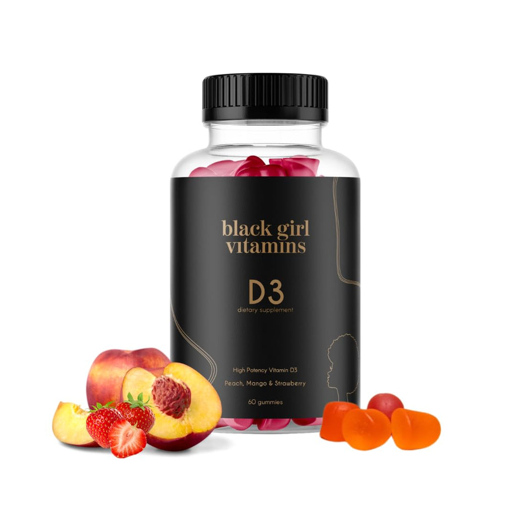 Black Girl Vitamins - Vitamin D3 Gummies, for Immune, Energy, and Bone Support, 2000IU (50mcg) Vitamin D per Serving - FENGGESTORE20