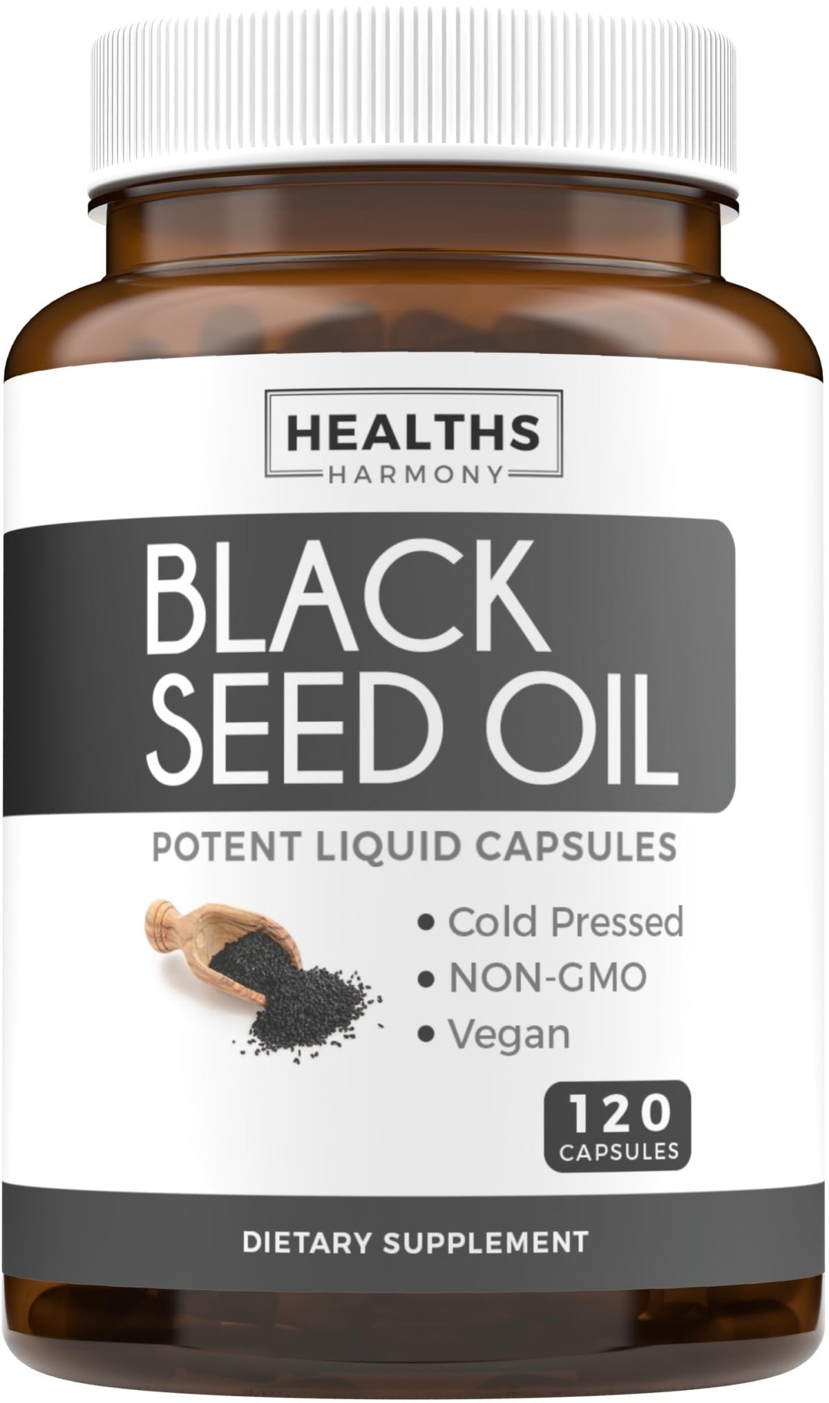 Black Seed Oil - 120 Softgel Capsules Skin Health (Non-GMO & Vegan) Cold-Pressed Nigella Sativa Producing Pure Black Cumin Seed Oil with Vitamin E - FENGGESTORE20