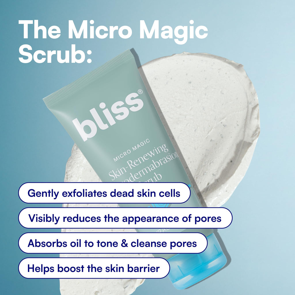 Bliss Micro Magic Skin-renewing Microdermabrasion Scrub | Smoothing Volcanic Pumice & Purifying Kaolin Clay | Refreshed Glow Straight-from-the-Spa - FENGGESTORE20
