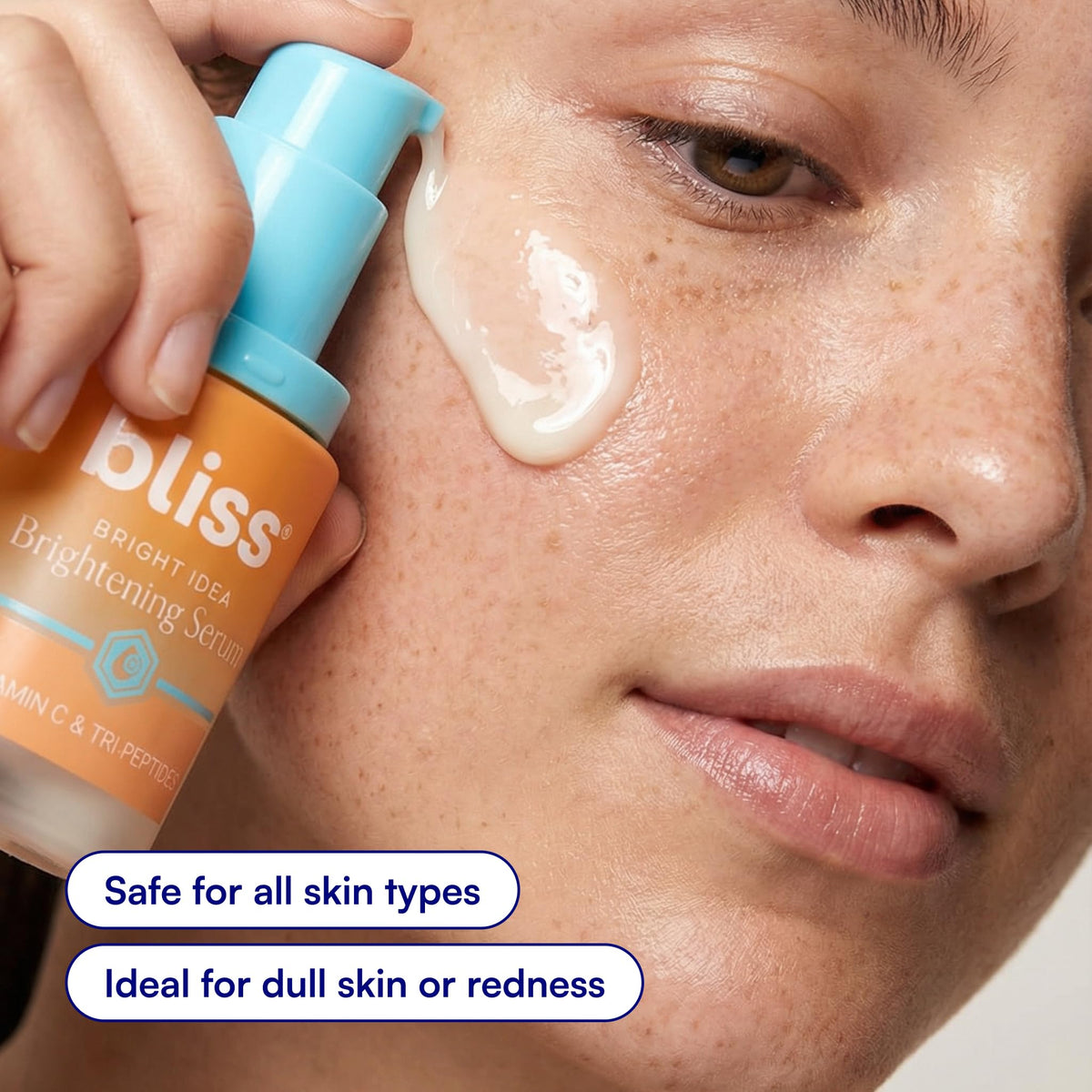 Bliss Vitamin C + Tri-Peptide Face Serum – Stabilized Vitamin C with Collagen-Boosting Peptide – Brightening Serum for Dark Spots, Fine Lines & Firmness – Hyaluronic Acid, Green Tea – 1 fl oz - FENGGESTORE20