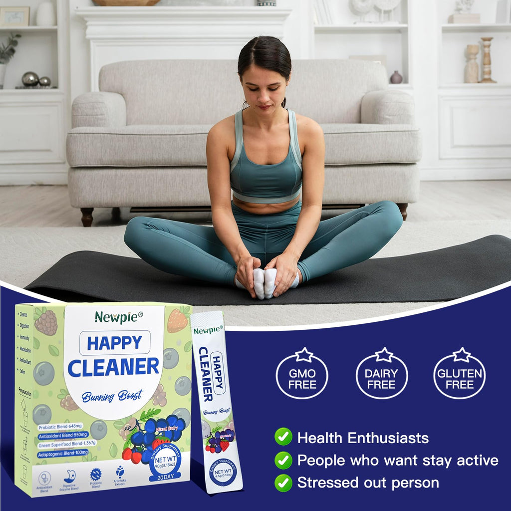 Blltzzz Newpie Superfoods Happy Cleaner Probiotic Powder,Watermelon Flavor Prebiotic & Probiotic Powder,Organic Fiber,Sugar Free,Gut Health,Natural Antioxidant - FENGGESTORE20