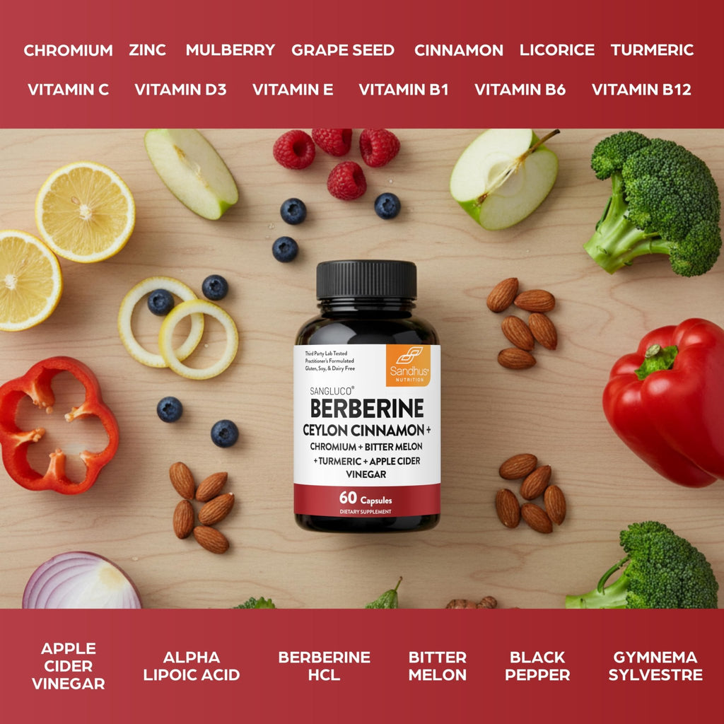 Blood Sugar Support Complex Supplement | Supports Healthy Blood Sugar Levels Already Within Normal Range | With Berberine, Cinnamon, Chromium, Turmeric - FENGGESTORE20