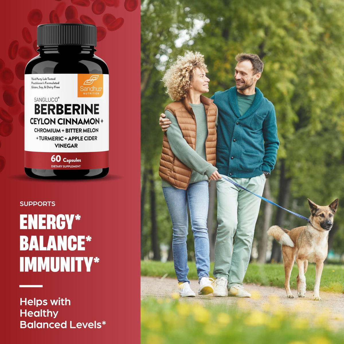 Blood Sugar Support Complex Supplement | Supports Healthy Blood Sugar Levels Already Within Normal Range | With Berberine, Cinnamon, Chromium, Turmeric - FENGGESTORE20