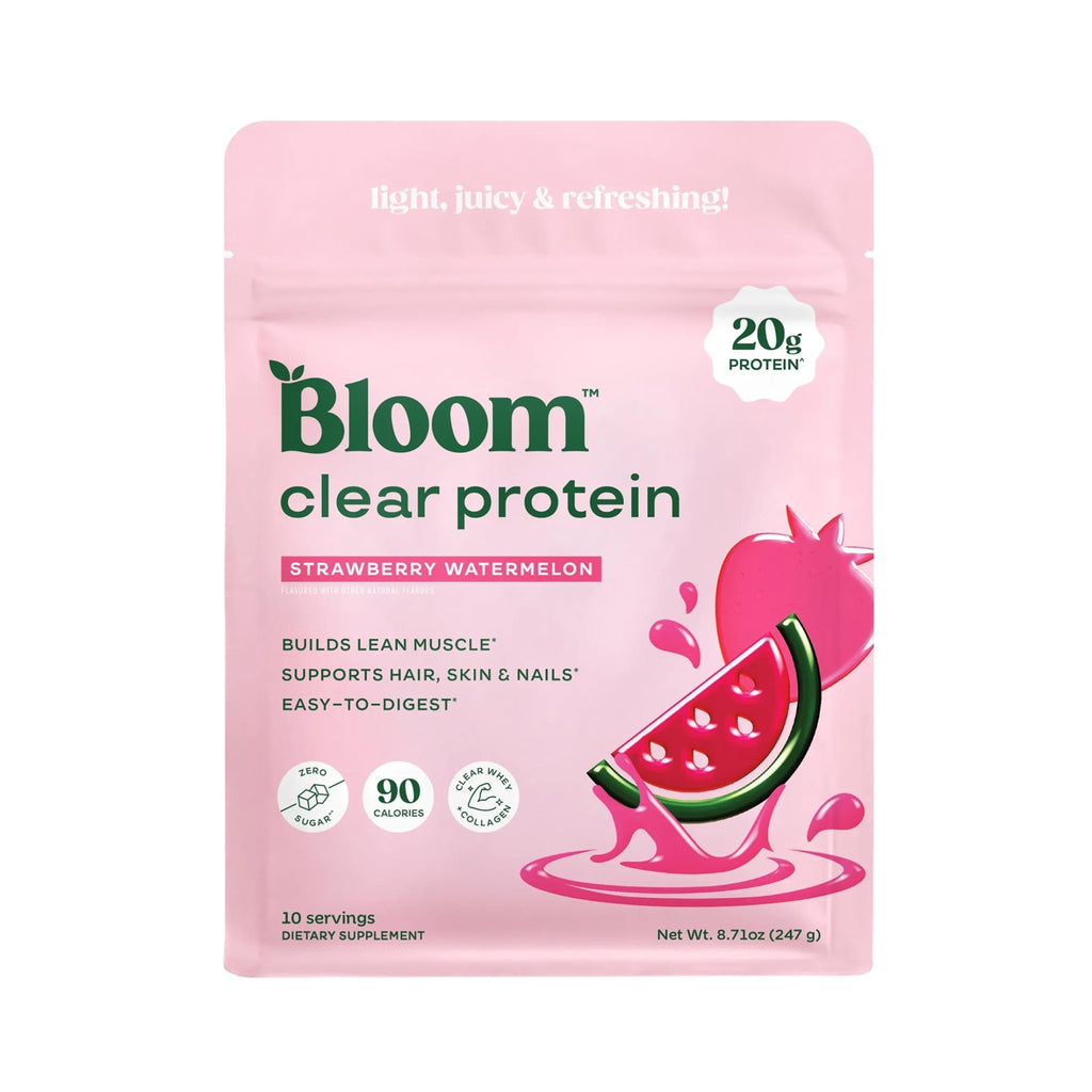Bloom Clear Protein, Whey Protein Isolate with Collagen Peptides and Digestive Enzymes, 20g Protein, Sugar Free Post Workout Drink Mix, 90 Calories, - FENGGESTORE20