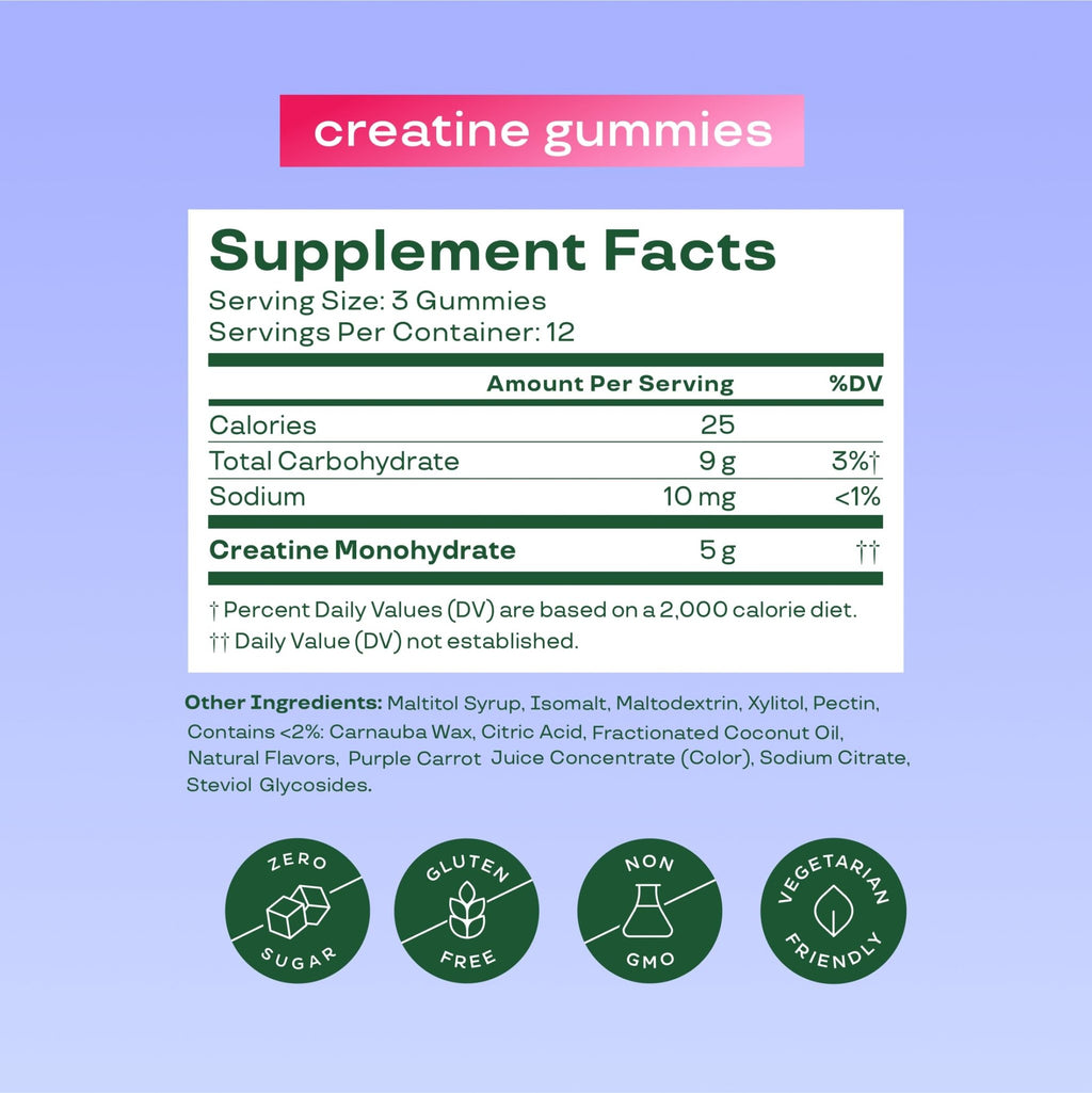 Bloom Creatine Monohydrate Gummies, 5g Per Serving, Sugar Free Creatine Gummy for Workout, Strength, Cognitive Health & Lean Muscle Support - FENGGESTORE20
