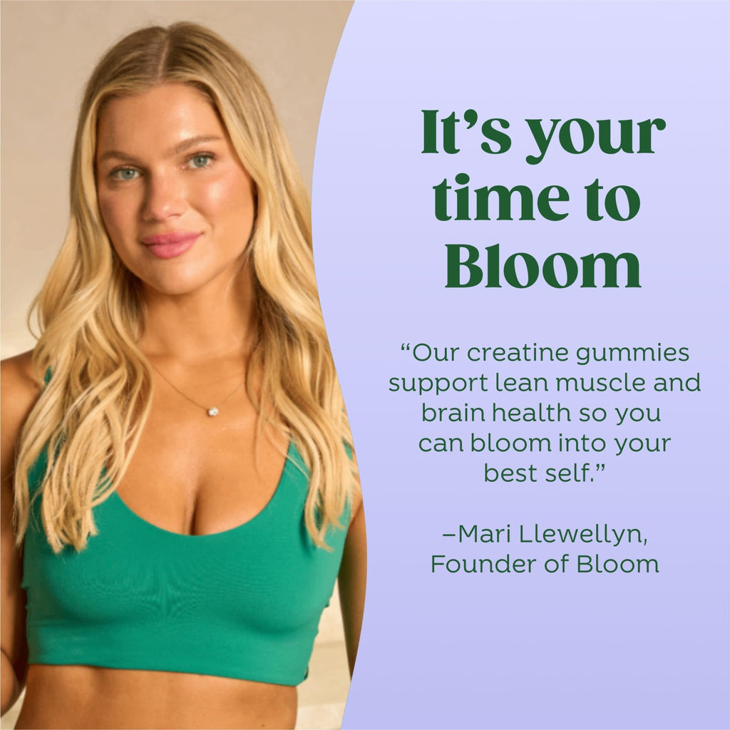 Bloom Creatine Monohydrate Gummies, 5g Per Serving, Sugar Free Creatine Gummy for Workout, Strength, Cognitive Health & Lean Muscle Support - FENGGESTORE20