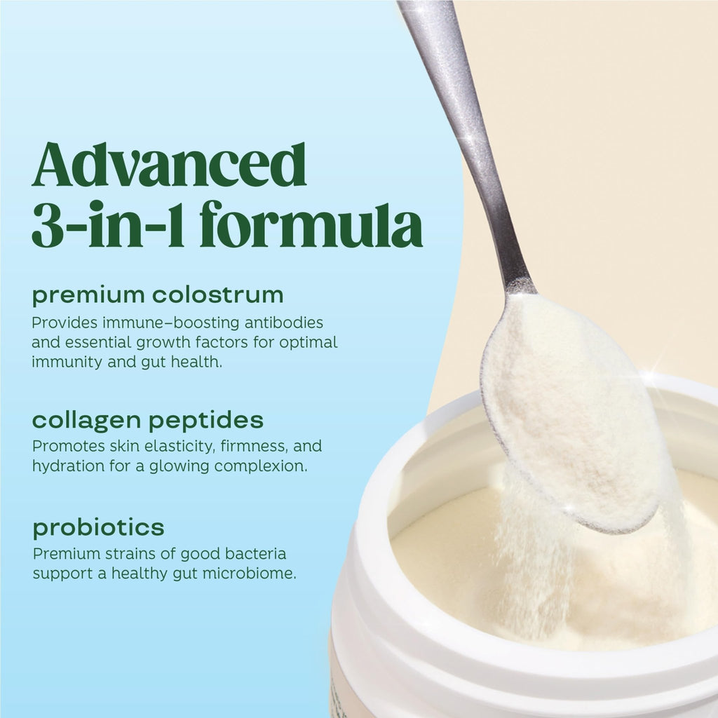 Bloom Nutrition Bovine Colostrum Powder with Vitamin B-12 for Gut Health, Immune Support, Hair Growth & Beauty Supplement | Unflavored, 25 Servings - FENGGESTORE20