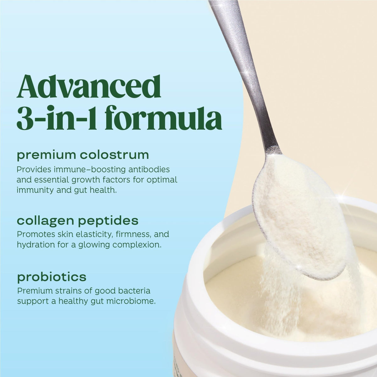 Bloom Nutrition Bovine Colostrum Powder with Vitamin B-12 for Gut Health, Immune Support, Hair Growth & Beauty Supplement | Unflavored, 25 Servings - FENGGESTORE20