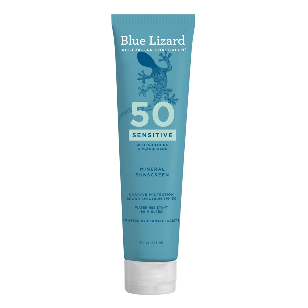 Blue Lizard Sensitive Mineral SPF 50 Sunscreen Lotion, 100% Mineral Sunscreen, UVA/UVB Protection - FENGGESTORE20