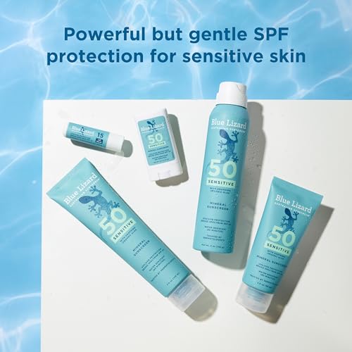 Blue Lizard Sensitive Mineral SPF 50 Sunscreen Lotion, 100% Mineral Sunscreen, UVA/UVB Protection - FENGGESTORE20