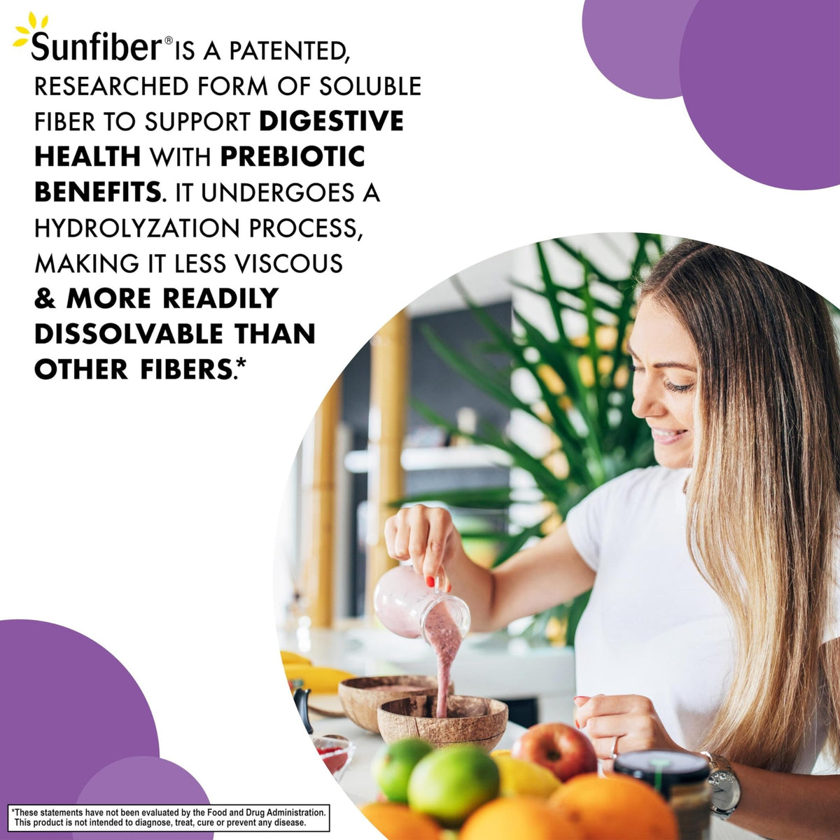 BlueBonnet Nutrition Sunfiber – 6 g of Plant Based Prebiotic Soluble Fiber – Supports Digestive Health* - Instant Dissolve – Non-GMO, Vegan, Kosher - FENGGESTORE20