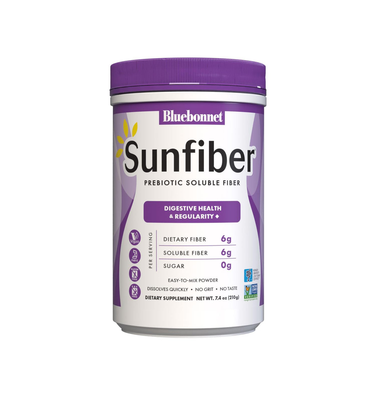 BlueBonnet Nutrition Sunfiber – 6 g of Plant Based Prebiotic Soluble Fiber – Supports Digestive Health* - Instant Dissolve – Non-GMO, Vegan, Kosher - FENGGESTORE20