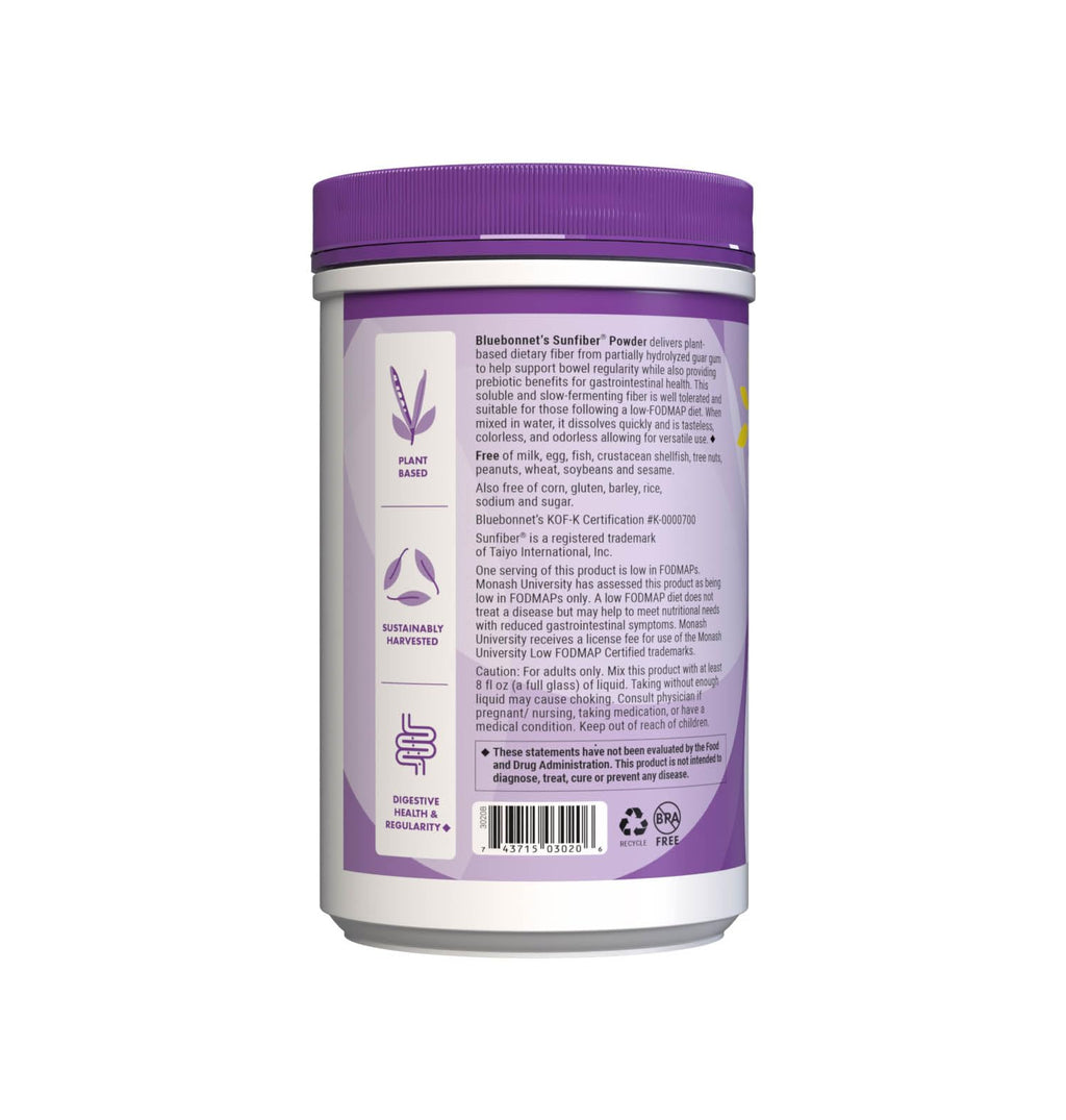 BlueBonnet Nutrition Sunfiber – 6 g of Plant Based Prebiotic Soluble Fiber – Supports Digestive Health* - Instant Dissolve – Non-GMO, Vegan, Kosher - FENGGESTORE20